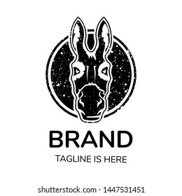 Black logo branding donkey head