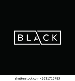 black logo design, rectangle graphic vector icon concept