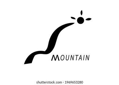 Black Logo for Mountain, Camping Ground, Community or other nature related, Isolated on white
