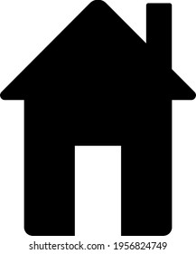 Logo negro en una casa de fondo blanca con una tubería