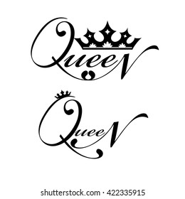 Black logo with royal crown and lettering isolated over white background.