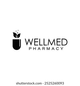 Logotipo preto . É um projeto vetorial para a empresa de farmácia e medicina