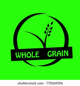 black logo whole grain vector design