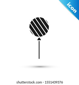 Black Lollipop icon isolated on white background. Food, delicious symbol.  Vector Illustration