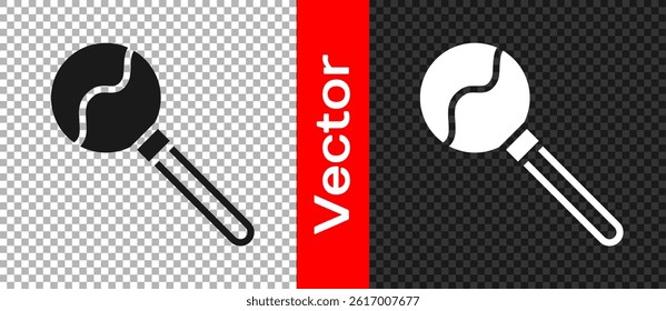 Black Lollipop icon isolated on transparent background. Food, delicious symbol. Happy Halloween party.  Vector