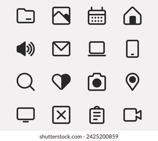 icono de línea negra , conjunto de iconos, colección de iconos