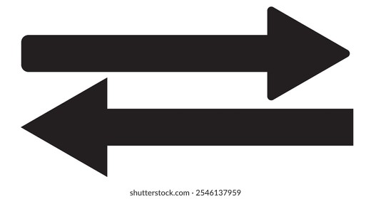 Black long arrow icon isolated on white background. Long arrow vector, icon. Red horizontal arrow. Straight long arrow vector icon.