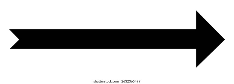 Black long arrow icon isolated on white background. Long arrow vector, icon. Straight long arrow vector icon. Right arrow icon. Eps 10.