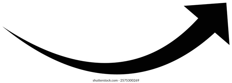 Black Long arrow icon. Outline long arrow vector. flat style Arrow symbol on a white background. vector illustration. wavy curved Long, long line arrow vector. Design eps 10. 