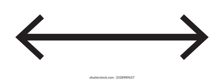 Black long arrow icon vector . Black long duel arrow vector. left and right side pointing arrow vector .