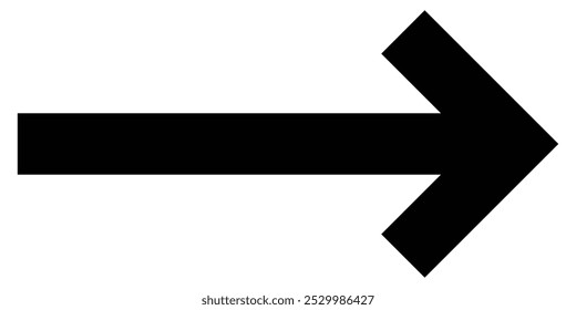 Black long arrow icon. Arrow vector. Black long arrow icon isolated on white background.