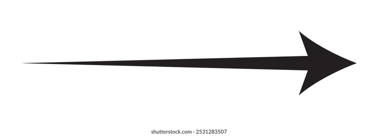 Black long Arrow icon vector. Long arrow icon. Stylish long arrow vector. Pointing icon vector. Left pointing arrow vector.