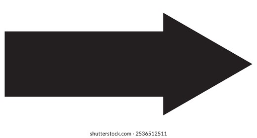 Black long arrow icon vector. big arrow icon .up arrow icon vector. arrow pointing to right.