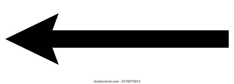 Black long arrow icon vector. Long arrow pointing. Black arrow icon. Long arrow isolated on white background.