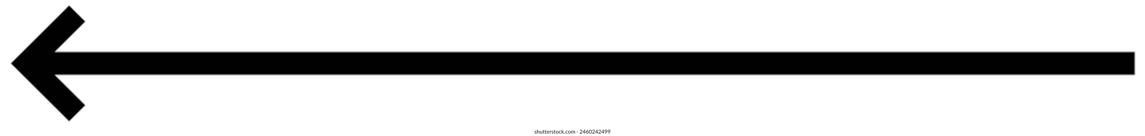 Black Long arrow to the left. Black arrow isolated on white background eps 10