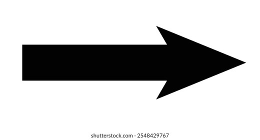 Black long arrow. Black arrow pointing right. Vector illustrator.