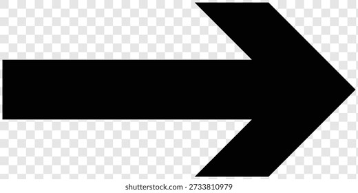 Seta longa preta apontando para a direita. Ícone de seta longa reta, linha fina direita, cursor preto, elemento horizontal, ícone de seta longa de vetor de ponteiro grosso. seta longa preta de tamanho grande.