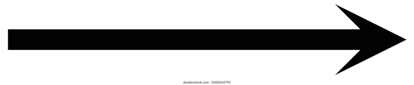 Black Long arrow to the right. black arrow isolated on white background eps 10
