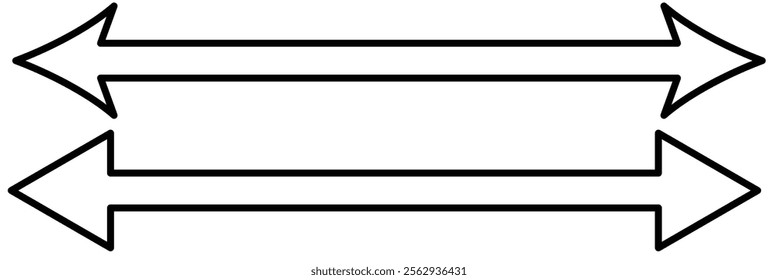 Black long dual arrow icon vector. Simple dual arrow icon vector. Dual arrow Vector illustration