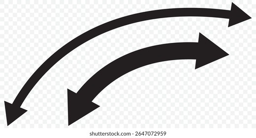 Black long dual arrow icon vector. Simple dual arrow icon vector. Dual arrow Vector illustration. Double arrow icon set . two side arrows icon vector