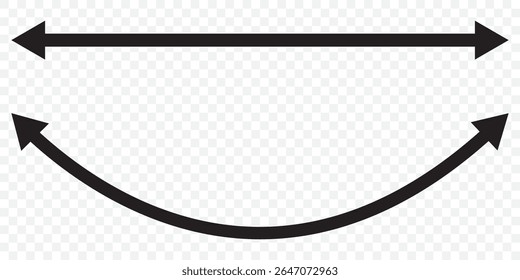 Vetor de ícone de seta dupla longa preta. Vetor de ícone de seta dupla simples. Seta dupla Ilustração de vetor. ícone de seta dupla definido . duas setas laterais ícone vetor