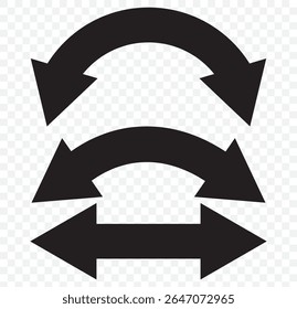 Vetor de ícone de seta dupla longa preta. Vetor de ícone de seta dupla simples. Seta dupla Ilustração de vetor. ícone de seta dupla definido . duas setas laterais ícone vetor