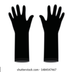 Black Long Glove Vector for Template