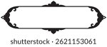 Black long horizontal vintage frame for blank space for text, name tag