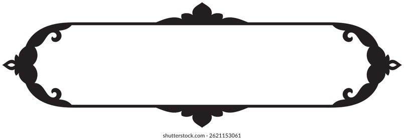 Quadro vintage horizontal longo preto para espaço em branco para texto, marca de nome