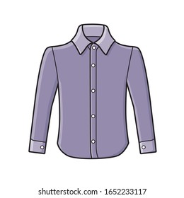 Black long sleeve dress shirt isolated cartoon vector
