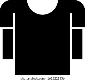 Black Long sleeve shirt icon isolated on white background.  Vector Illustration