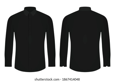 Black  long sleeve shirt. vector illustration