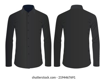 Black Long Sleeve Shirt Vector Illustration Stock Vector (Royalty Free ...