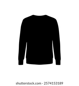 Black long sleeve sweater silhouette icon vector flat illustration design.