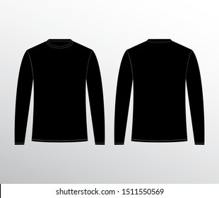 Black Long Sleeve Tshirt Design Template Stock Vector (Royalty Free ...