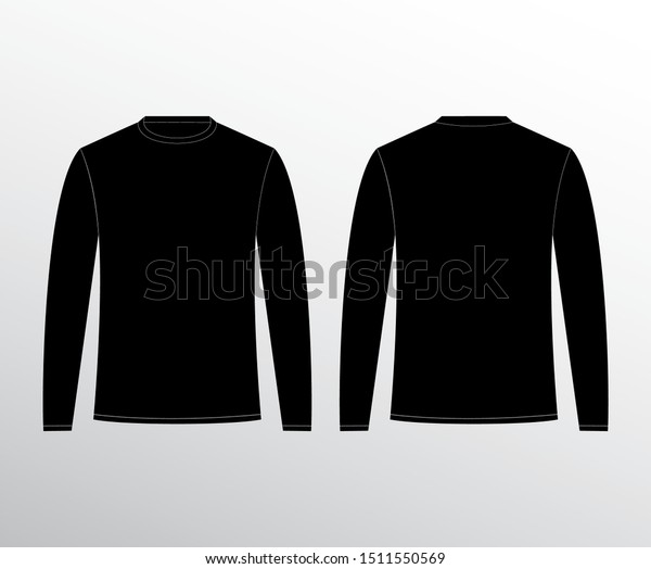 Black Long Sleeve Tshirt Design Template Stock Vector (Royalty Free