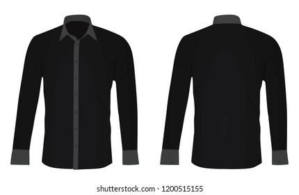 Black long sleeved shirt. vector illustration