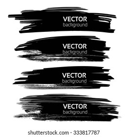 Black long textured strokes isolated on white background