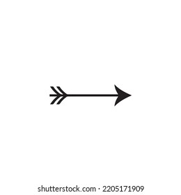 black long tribal arrow vector icon on white isolated background.