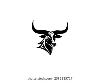 Black longhorn illustration vector design
