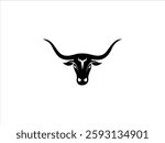 Black longhorn logo illustration vector