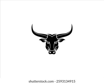 Black longhorn logo illustration vector