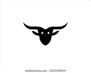 Black longhorn logo illustration vector