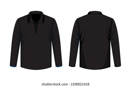 black long-sleeved T-shirt design template