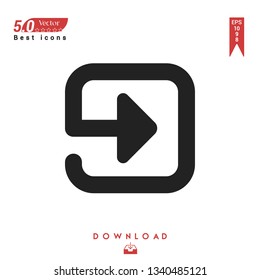 black loop-arrow icon. loop-arrow icon vector isolated on white background. Graphic design, material design, 2019 year best selling icons, mobile application, UI / UX design, EPS 10 format vector