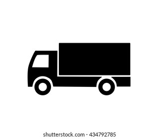 Black lorry silhouette - vector illustration.
