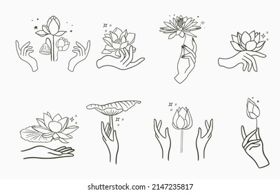 Black Lotus Flower Outline Vector Illustration For Icon,sticker,printable And Tattoo