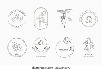 Black lotus flower outline Vector illustration for icon,sticker,printable and tattoo beauty