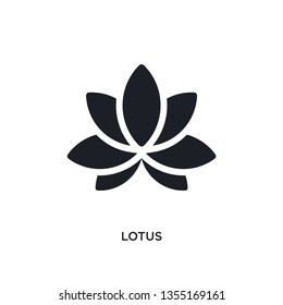 black lotus isolated vector icon. simple element illustration from religion concept vector icons. lotus editable logo symbol design on white background. can be use for web and mobile