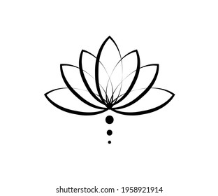 Black lotus on a white background. Symbol. Vector illustration.